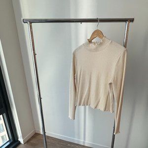 Steve Madden Cream Low Turtleneck Sweater